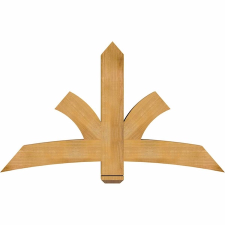 Ekena Millwork Davenport Rough Sawn Timber Gable Bracket, Western Red Cedar, 60"W x 35"H x 6"D x 6"F, 14/12 Pitch GBW060X35X0606DAV00RWR